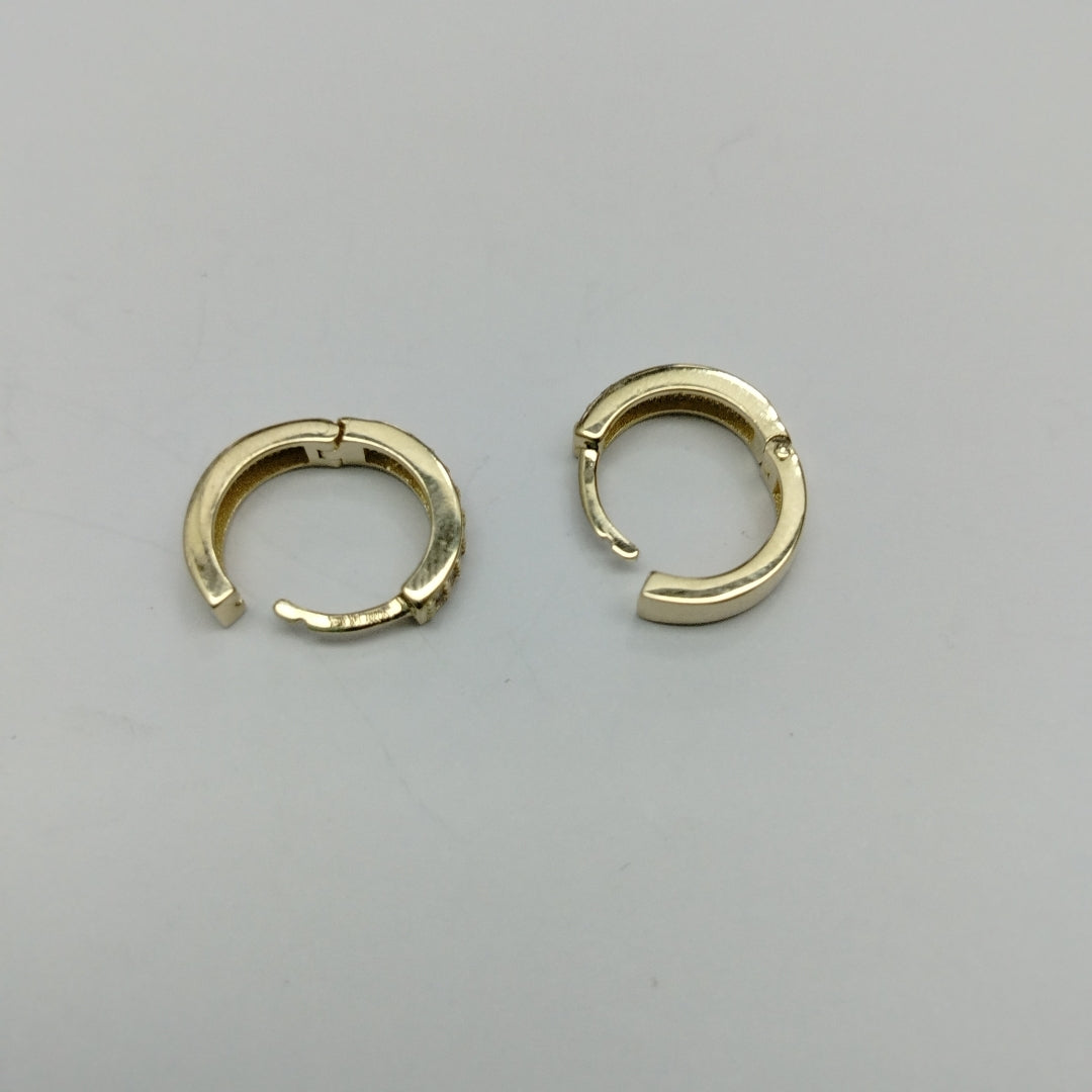 ARETES HUGGIES C CIRCONIAS 14K 2.2 GR (NUEVO)