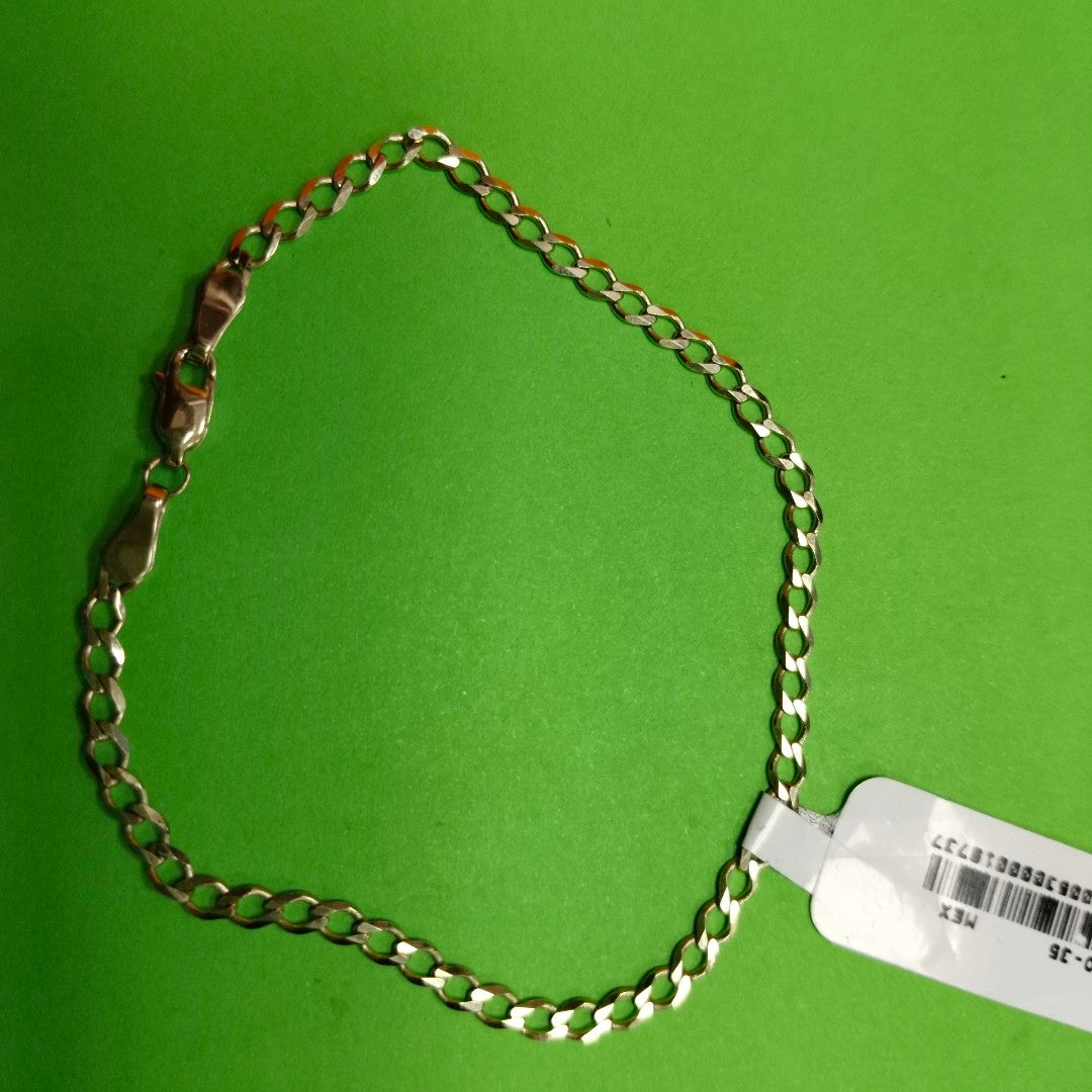 PULSERA TEJIDO BARBADA 14K 21 CM 3.8 GR (NUEVO)