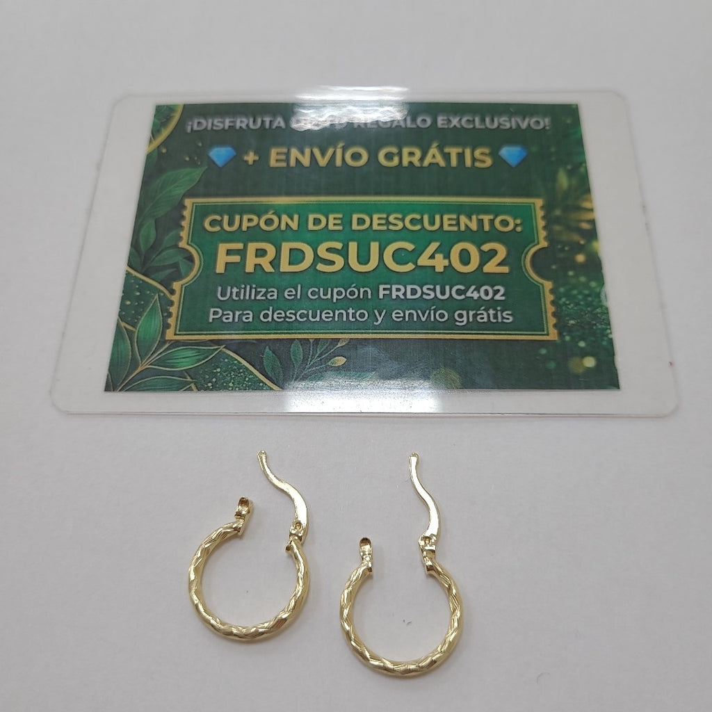 ARETES ARRACADAS TRENZADAS 14K 18 1.6 GR (NUEVO)