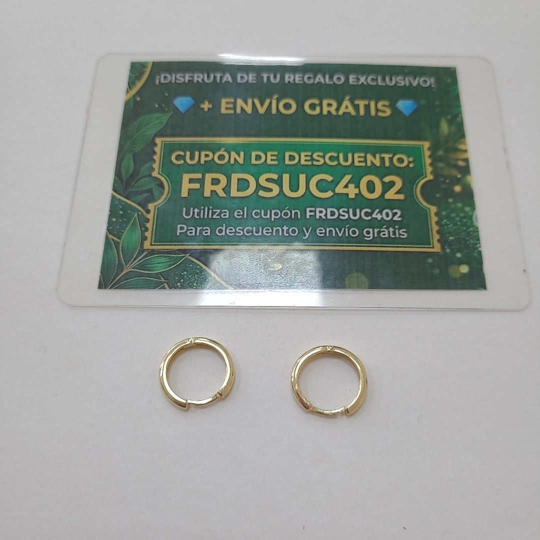 ARETES HUGGIES LISAS 14K 1.5 GR (NUEVO)