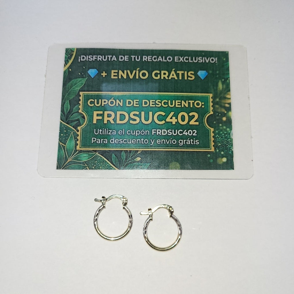 ARETES ARRACADAS COMBINADAS 14K 1.2 GR (NUEVO)