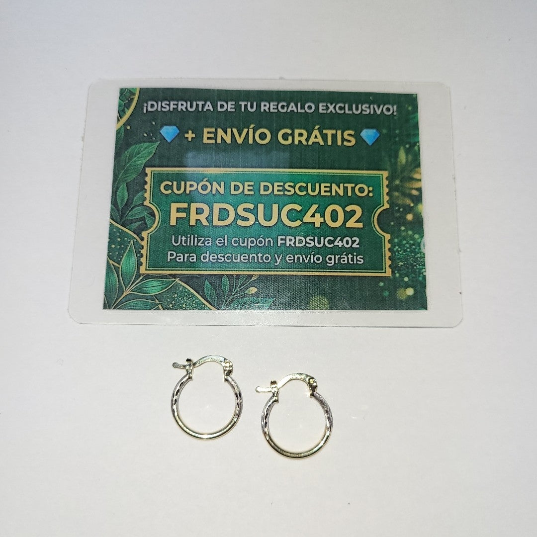ARETES ARRACADAS COMBINADAS 14K 1.2 GR (NUEVO)