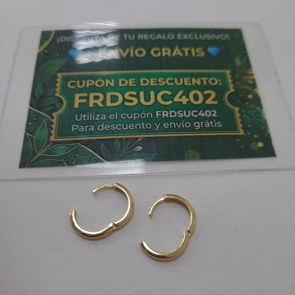 ARETES HUGGIES LISAS 14K 1.6 GR (NUEVO)