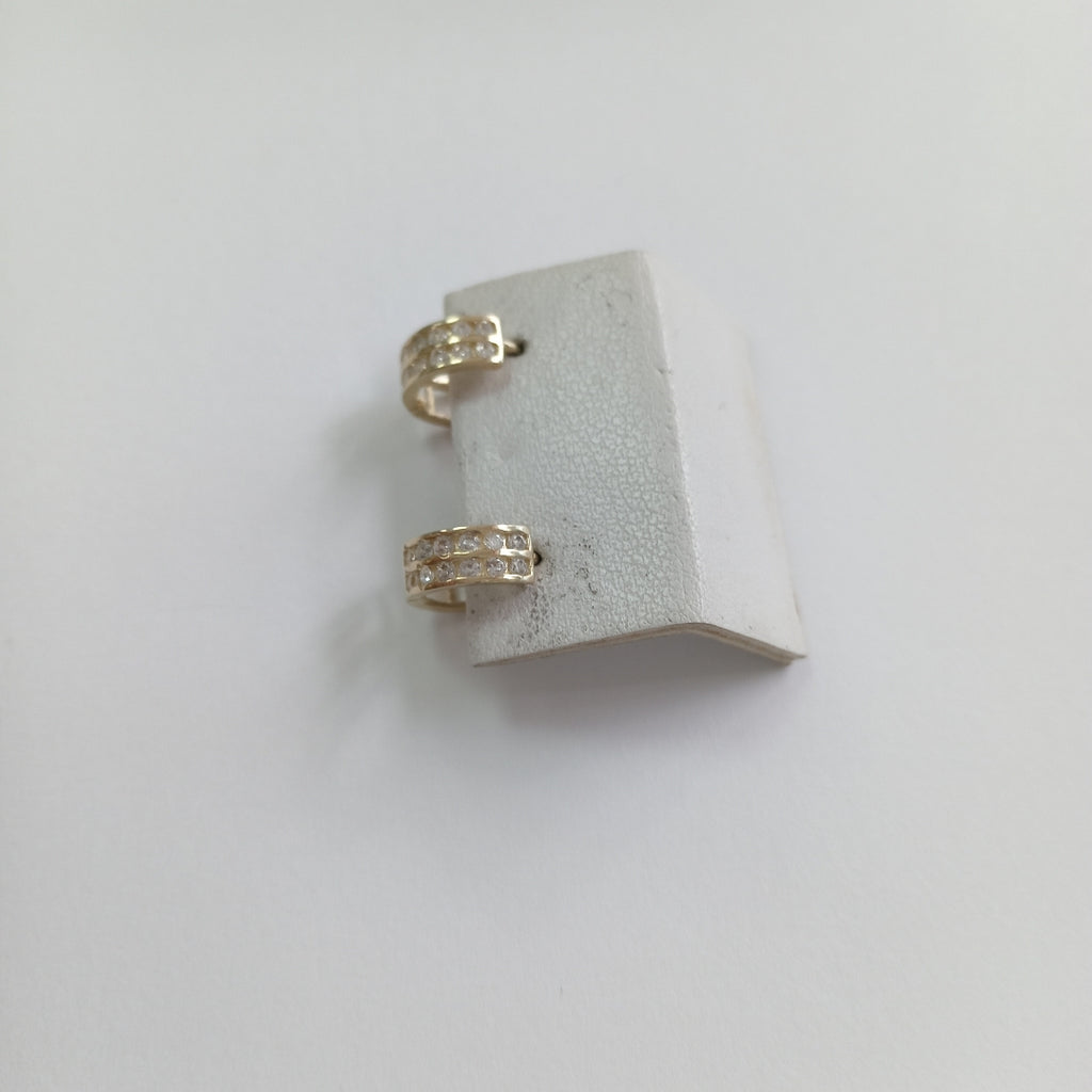 ARETES HUGGIES C CIRCONIAS 14K 1.7 GR (NUEVO)