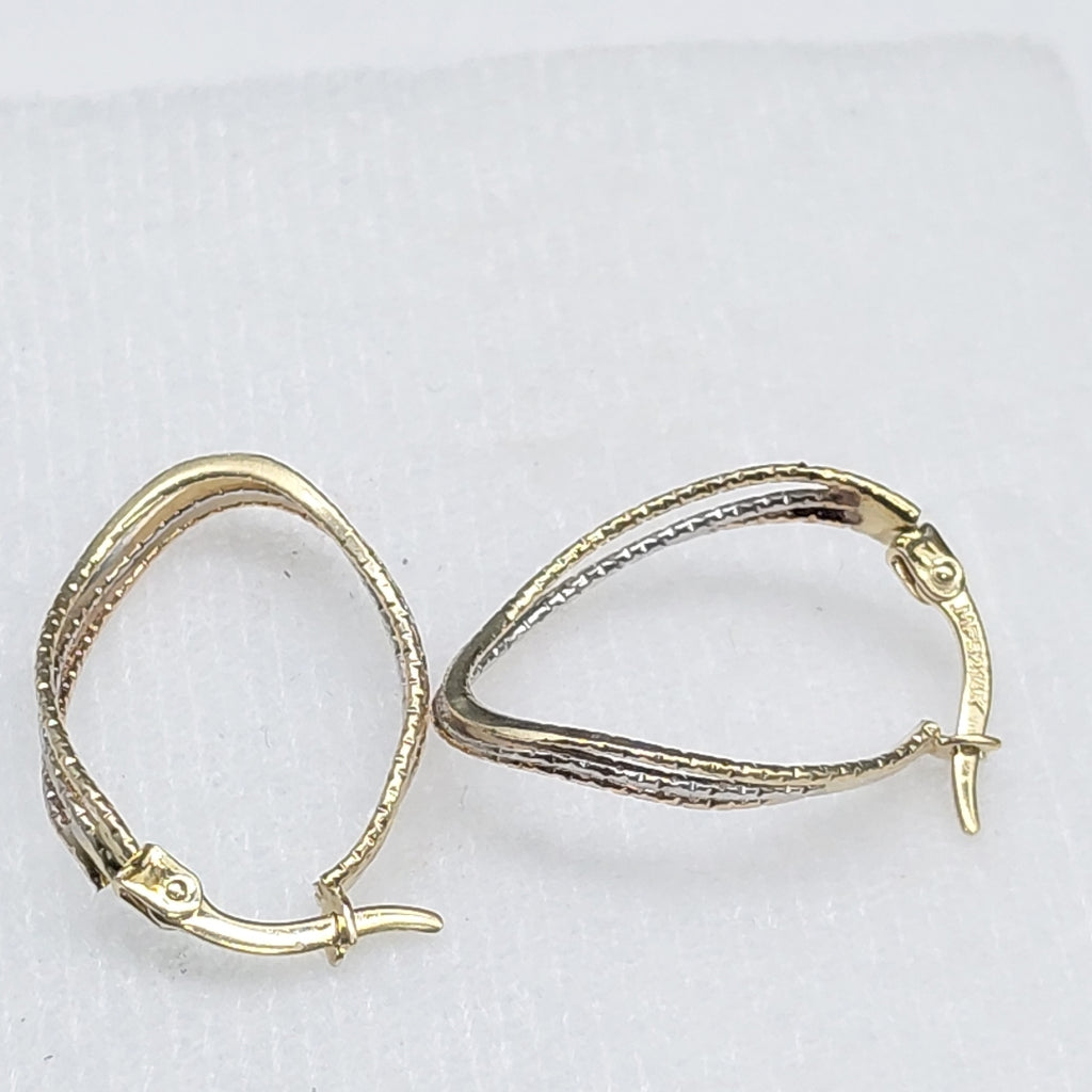 ARRACADAS PAR ORO, ORO BLANCO 14 K 1.8 GRMS (SEMINUEVO)