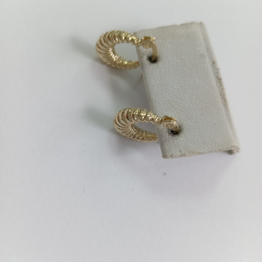 ARETES ARRACADA ESTRIADAS 14K 1.1 GR (NUEVO)