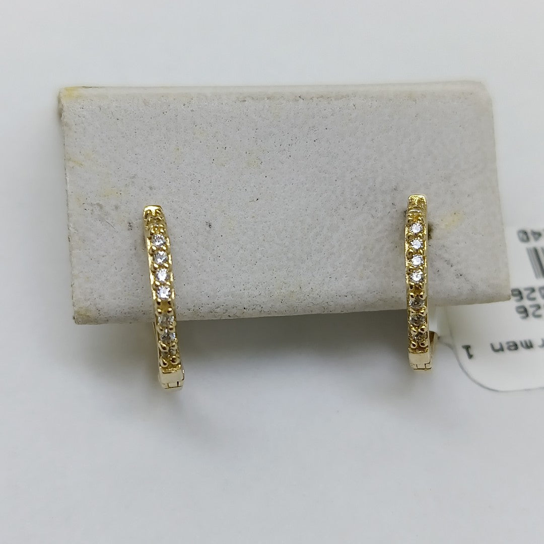 ARETES HUGIES C CIRCONIAS 14K 1.5 GR (NUEVO)