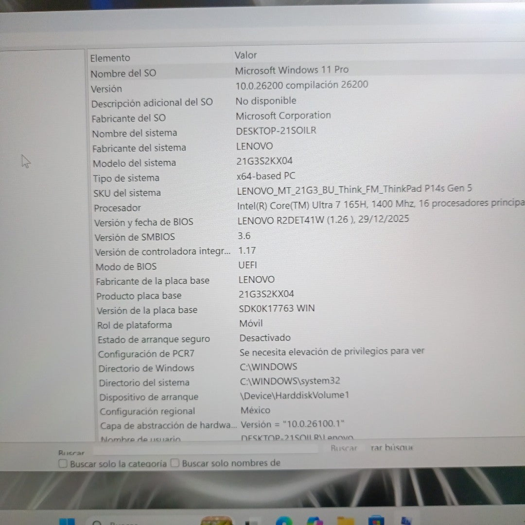 LAPTOP LENOVO THINKPAD P14S GEN 5 (2024) 1 TB SSD 32 GB RAM (SEMINUEVO)