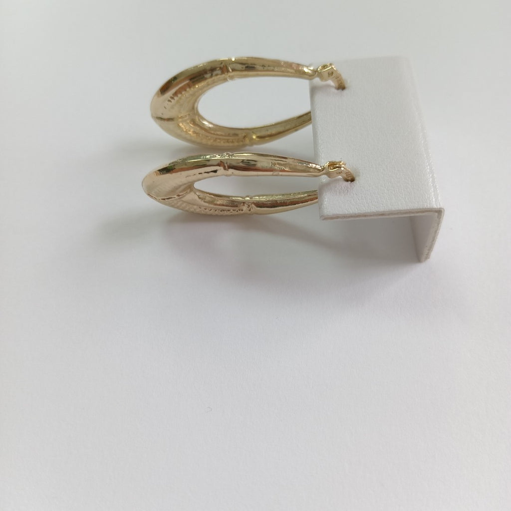 ARETES ARRACADAS ESTRIADAS 14K 2.7 GR (NUEVO)