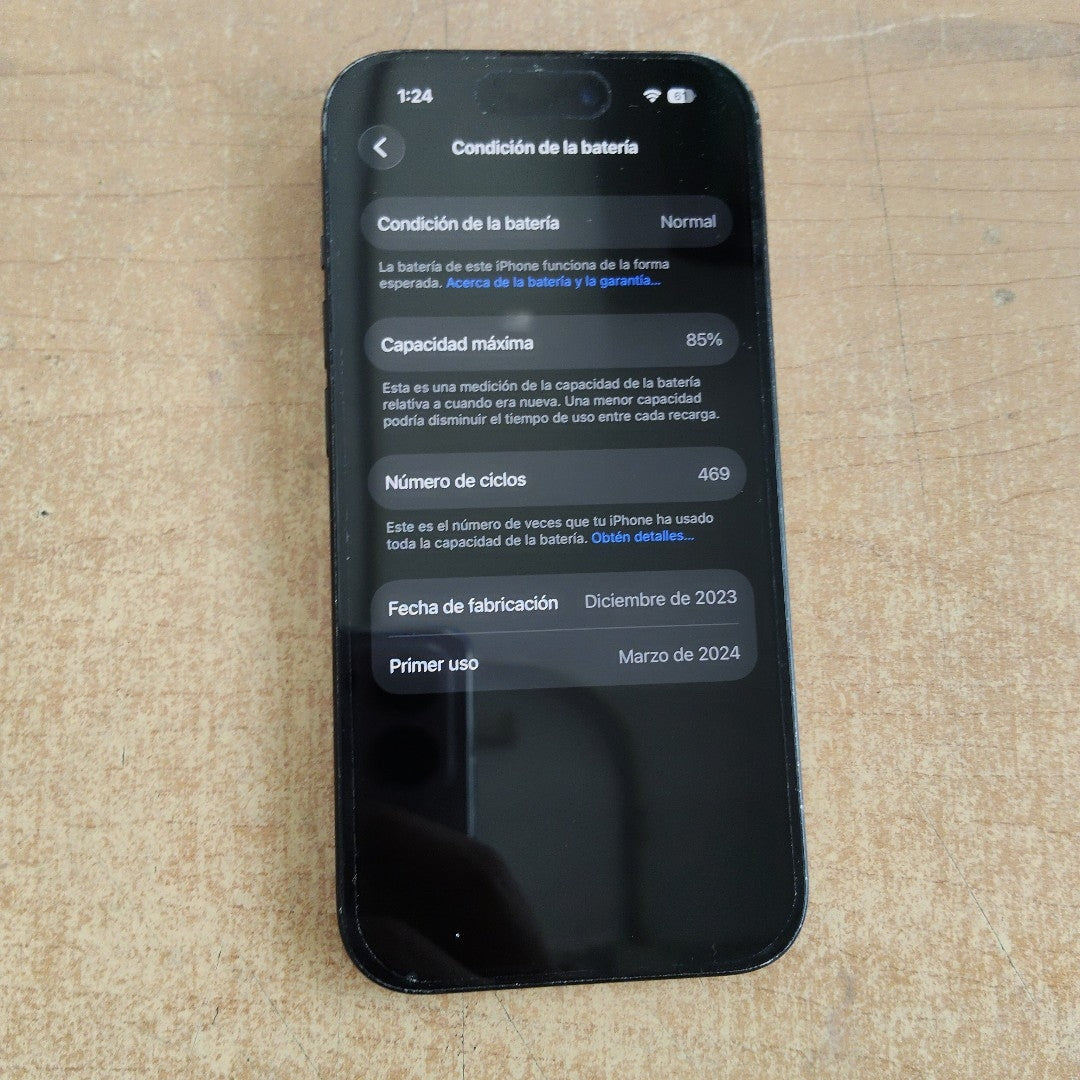 CELULAR APPLE IPHONE 15 A2846 (2023) 128 GB 6 GB RAM (SEMINUEVO)