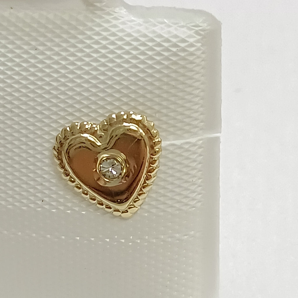 BROQUELES BROQUEL FIG CORAZON C CIRCONIA 14K 0.2614 GR (NUEVO)