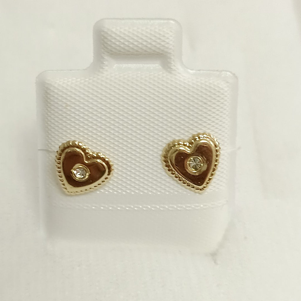 BROQUELES BROQUEL FIG CORAZON C CIRCONIA 14K 0.2614 GR (NUEVO)