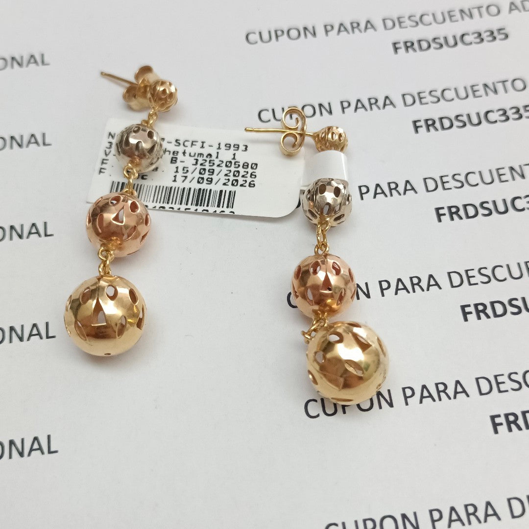 ARETES PAR ORO 14 K 5.9 GRMS (SEMINUEVO)
