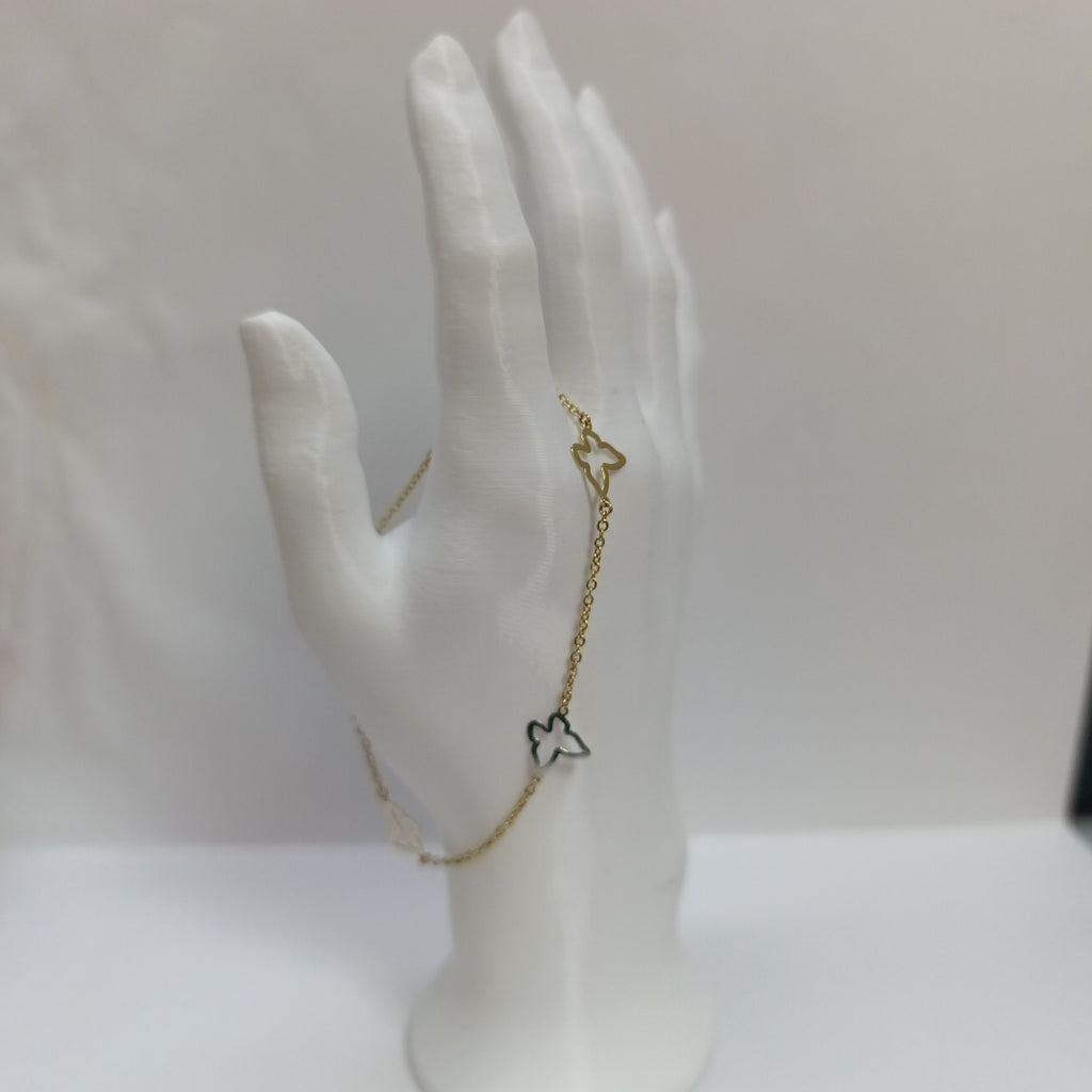 PULSERA ESPECIAL C MARIPOSAS 14K 18 CM 1.7 GR (NUEVO)
