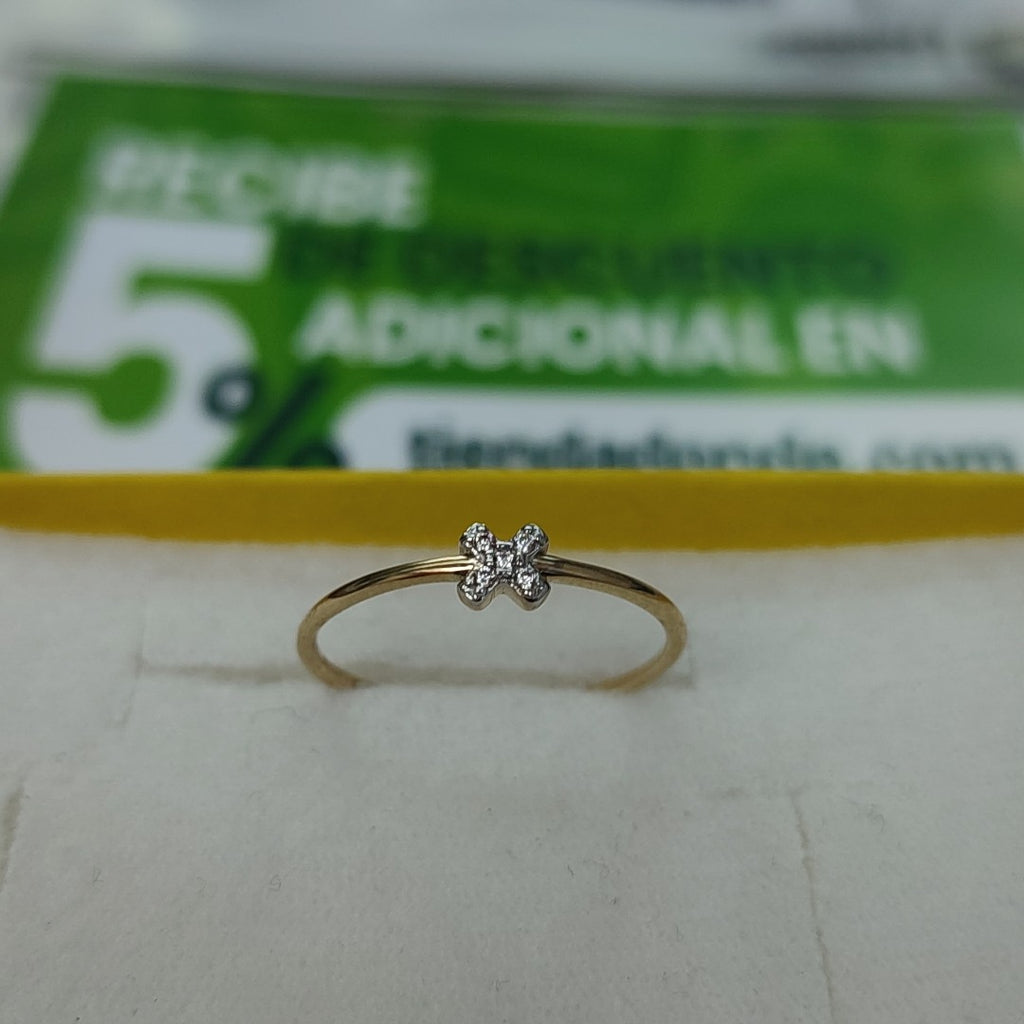 ANILLO ANILLITO C CIRCONIAS 14K 7 TALLA 0.7 GR (NUEVO)