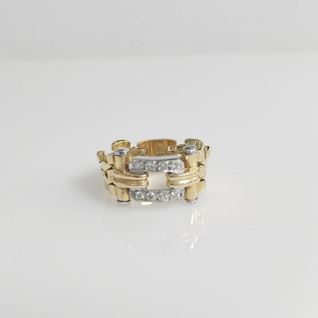ANILLO ORO, ORO COMBINADO 14 K 7.7 GRMS (SEMINUEVO)