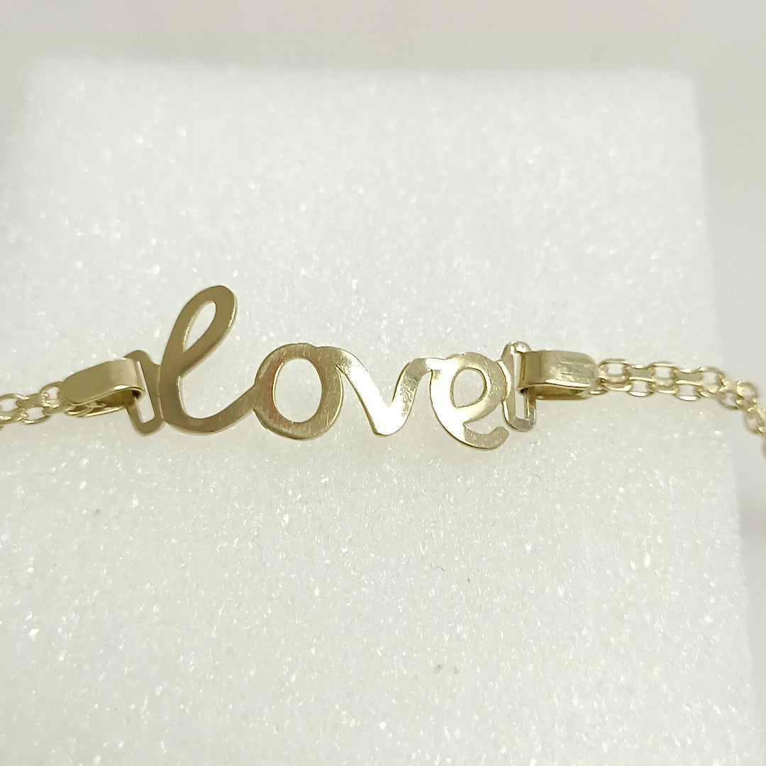 PULSERA ESCLAVA GRABADA LOVE 10K 18 CM 2.7 GR (NUEVO)