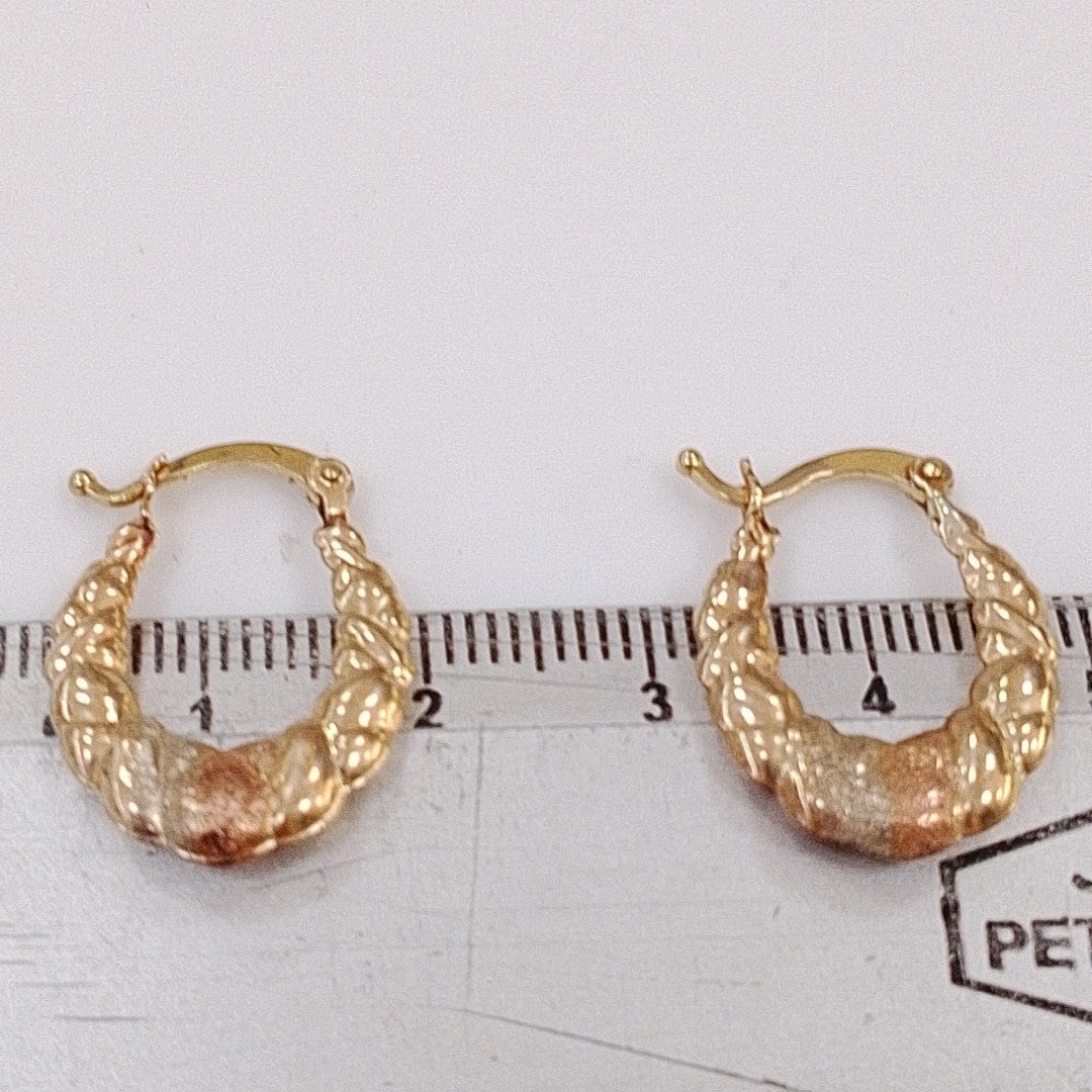 ARRACADAS PAR ORO, ORO COMBINADO 10 K 1.6 GRMS (SEMINUEVO)