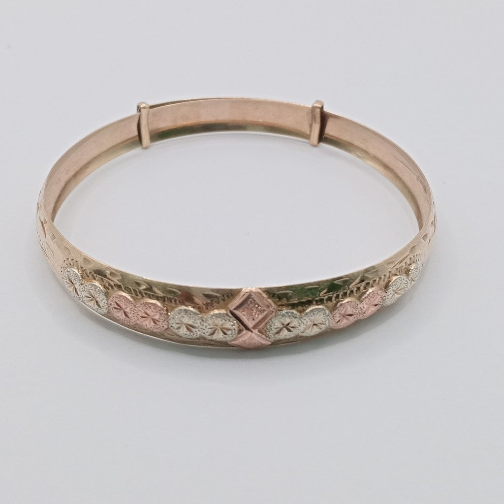 PULSERA RIGIDA ORO COMBINADO 10 K 7,50 GRMS (SEMINUEVO)