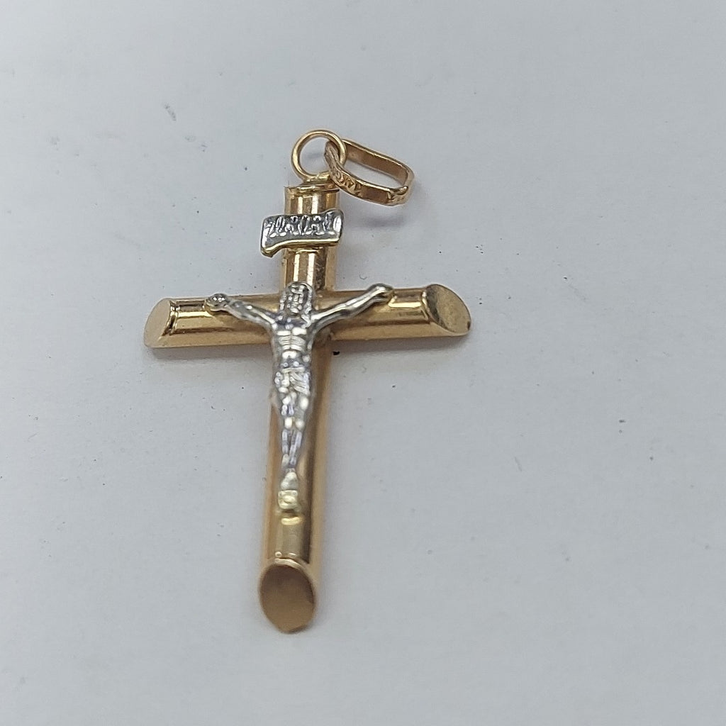 CRUCIFIJO, DIJE ORO 14 K 0.9 GRMS (SEMINUEVO)
