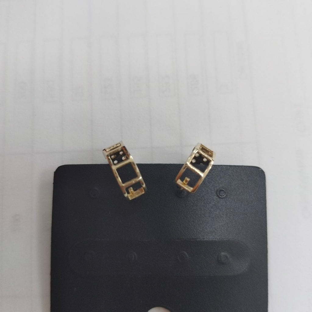 ARETES HUGGIES C CIRCONIAS 14K 1.7 GR (NUEVO)