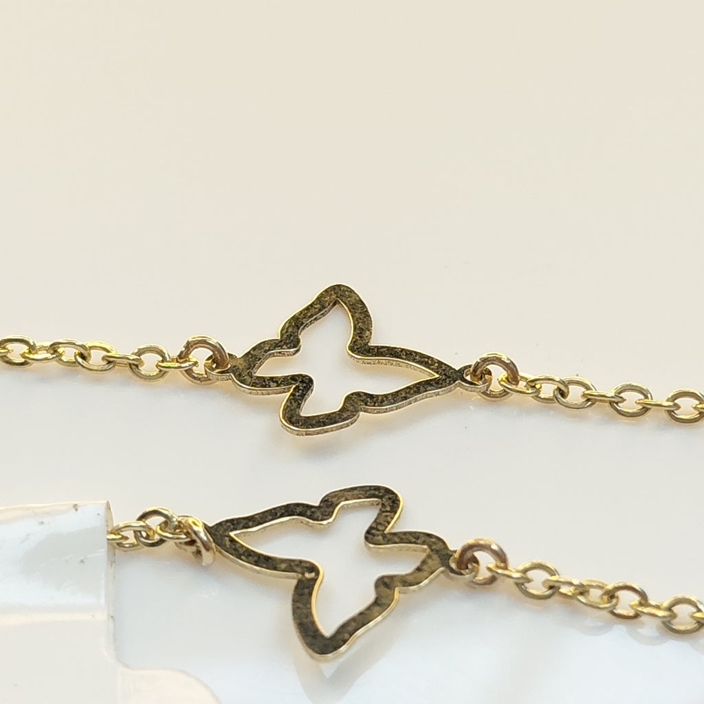 PULSERA ESPECIAL C MARIPOSAS 14K 18 CM 1.7 GR (NUEVO)