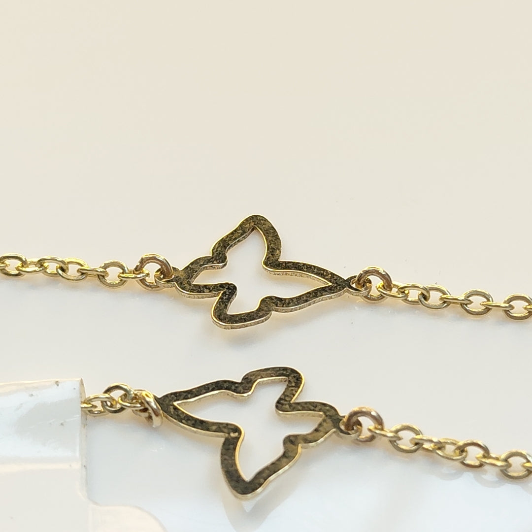 PULSERA ESPECIAL C MARIPOSAS 14K 18 CM 1.7 GR (NUEVO)