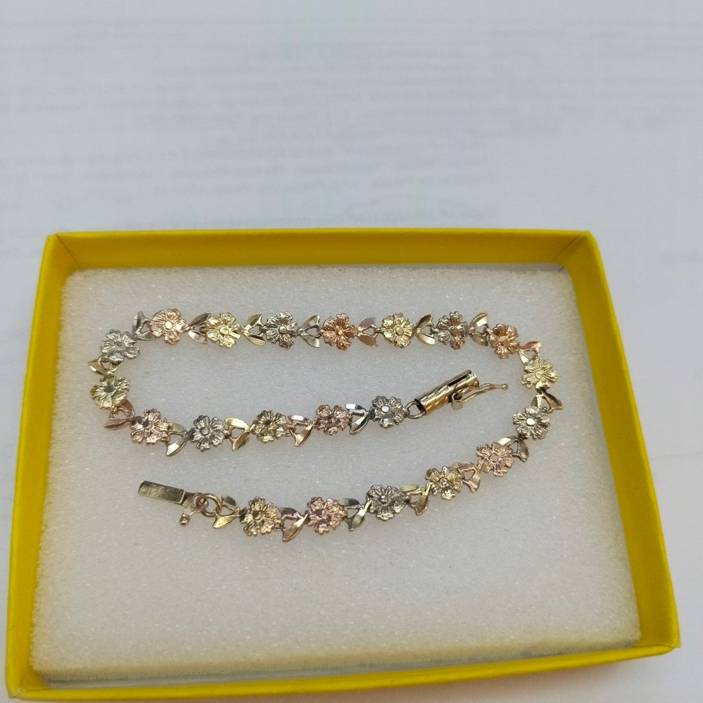 PULSERA ORO COMBINADO 14 K 5.4 GRMS (SEMINUEVO)
