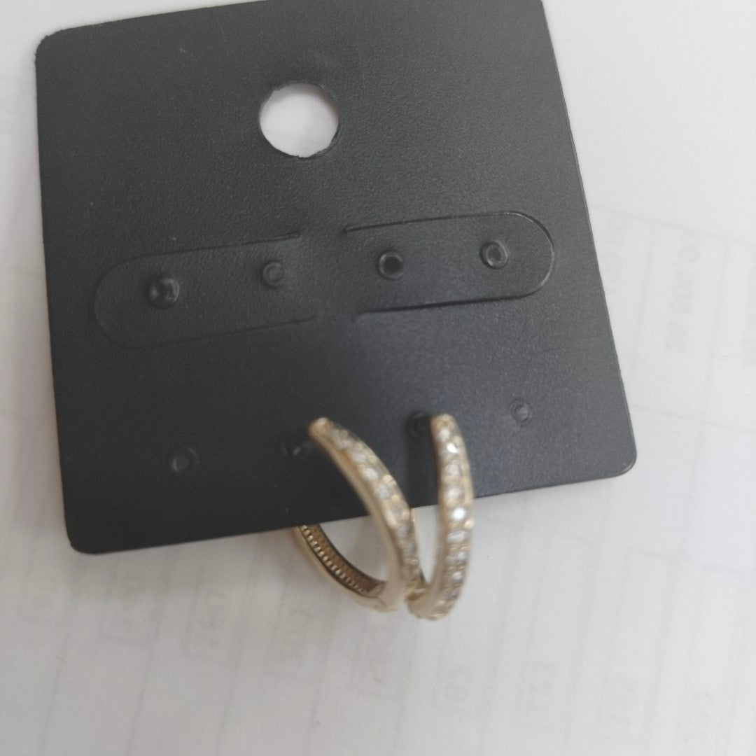 ARETES ARRACADA C CIRCONIAS 14K 1.6 GR (NUEVO)