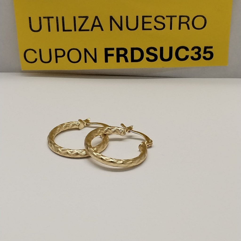 ARETES ARRACADAS LABRADAS 14K 2.1 GR (NUEVO)