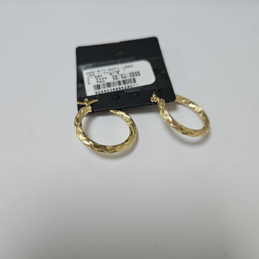 ARETES TEJIDO ARRACADA LABRADA 14K 2.5 GR (NUEVO)