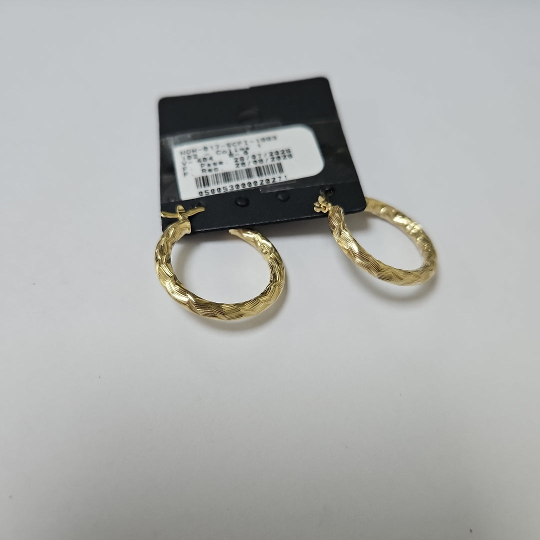 ARETES TEJIDO ARRACADA LABRADA 14K 2.5 GR (NUEVO)