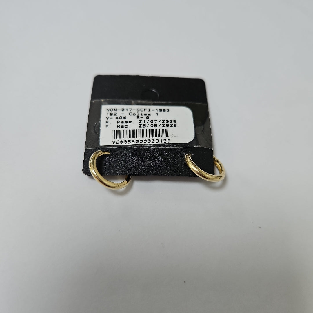 ARETES HUGGIES LISAS 14K 1.6 GR (NUEVO)