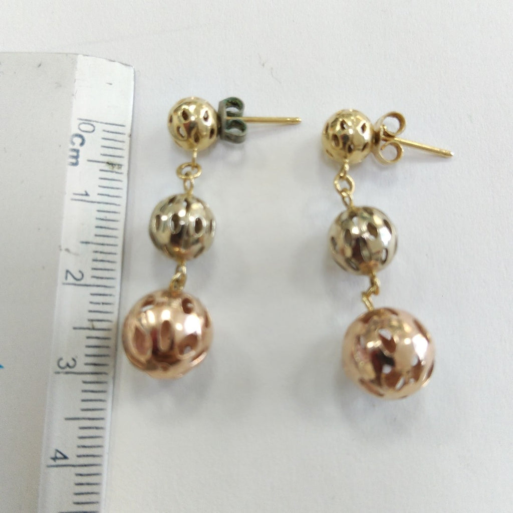 BROQUELES PAR ORO, ORO COMBINADO 14 K 4.7 GRMS (SEMINUEVO)