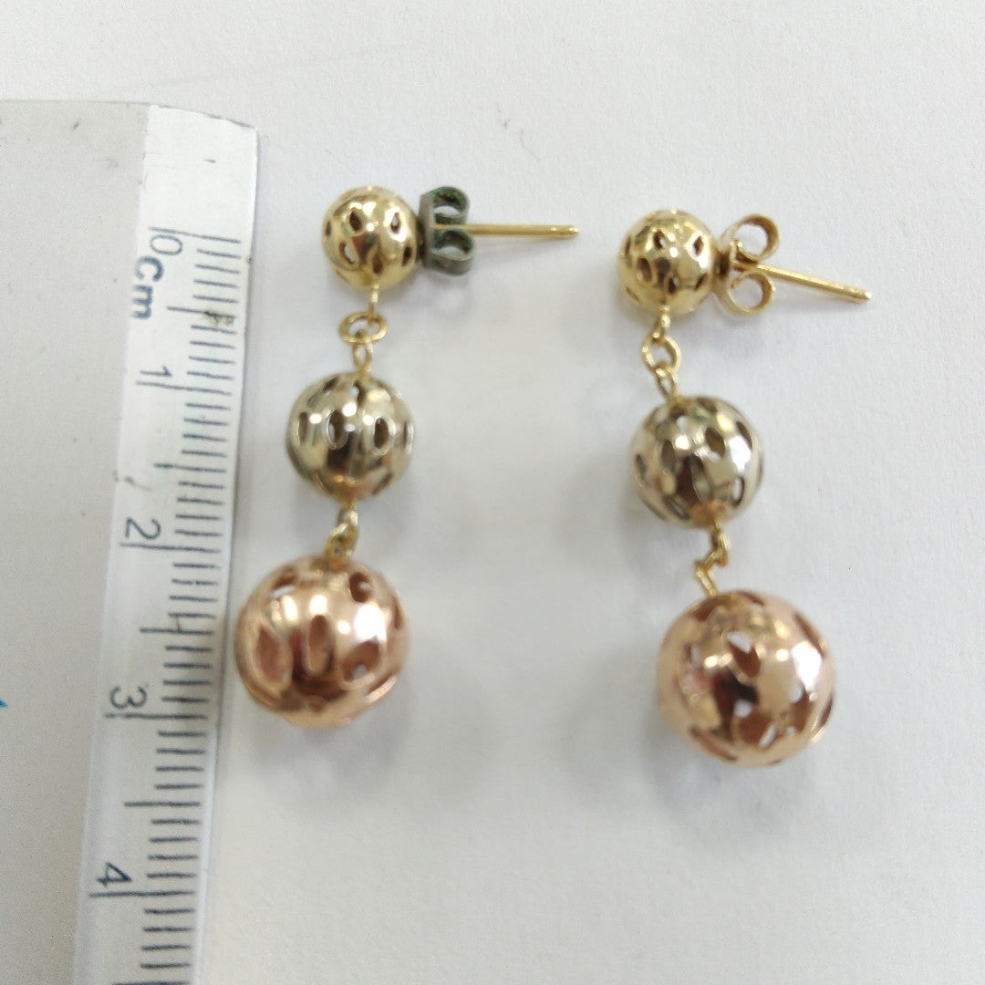 BROQUELES PAR ORO, ORO COMBINADO 14 K 4.7 GRMS (SEMINUEVO)