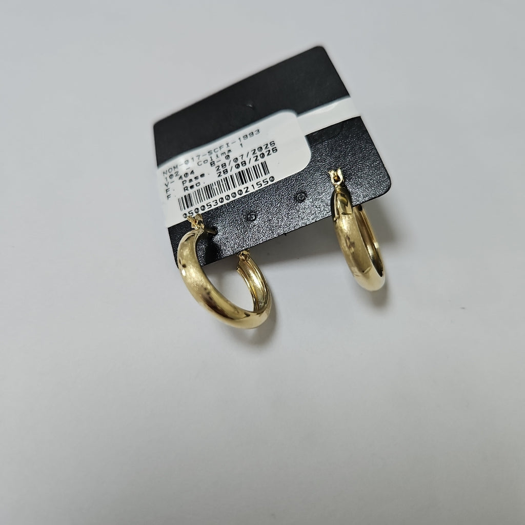 ARETES TEJIDO ARRACADA SATINADA 14K 2.5 GR (NUEVO)