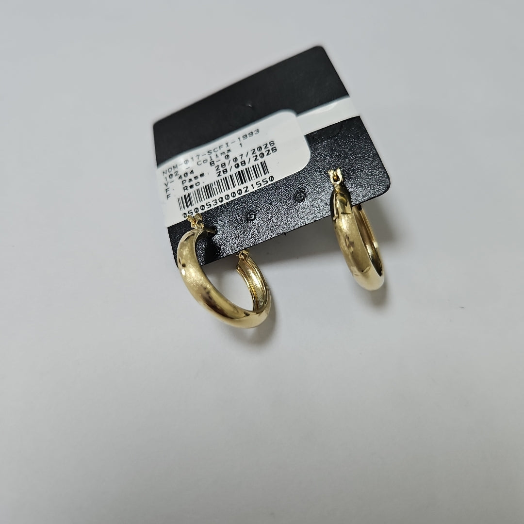 ARETES TEJIDO ARRACADA SATINADA 14K 2.5 GR (NUEVO)