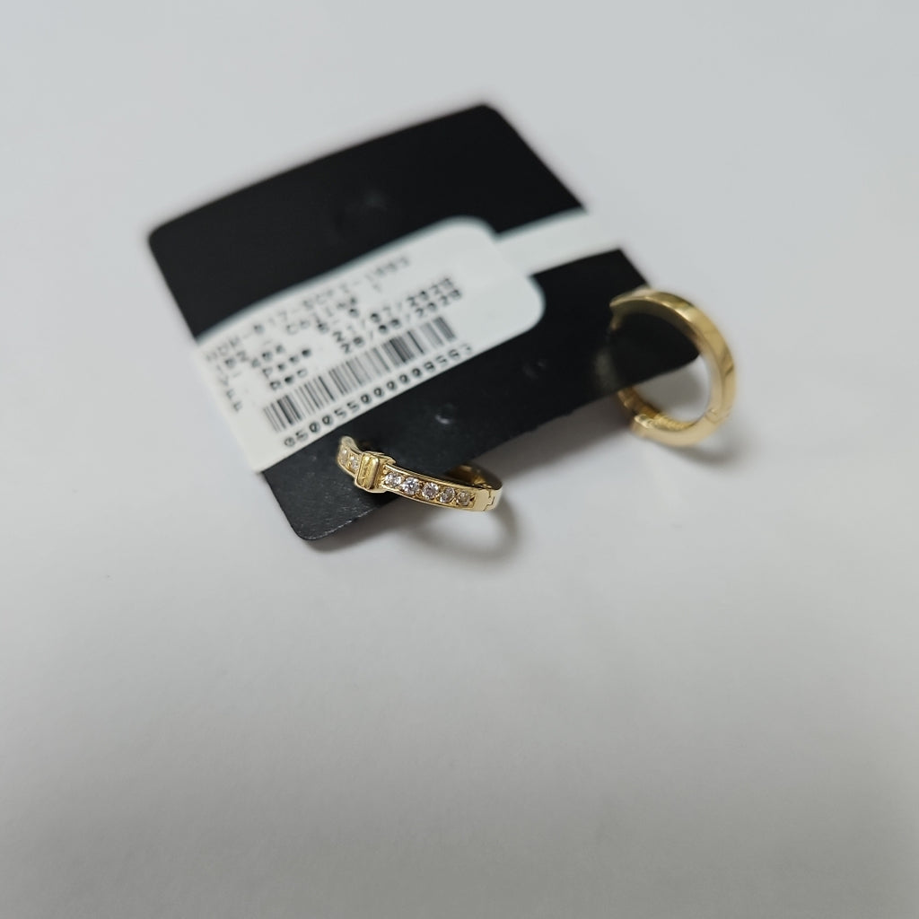 ARETES HUGGIES C CIRCONIA 14K 2 GR (NUEVO)