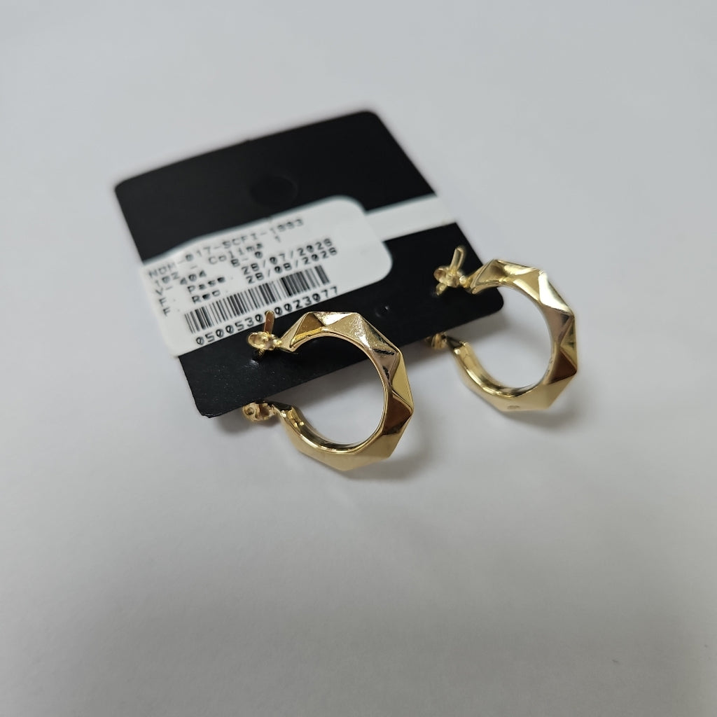 ARETES TEJIDO ARRACADAS FACETADAS 14K 1.7 GR (NUEVO)