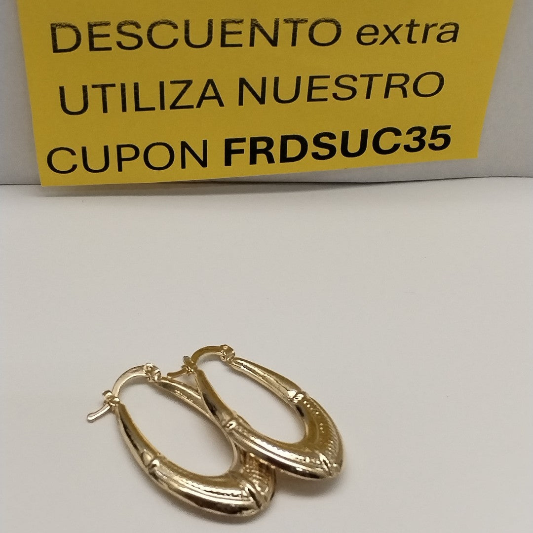 ARETES ARRACADAS ESTRIADAS 14K 2.6 GR (NUEVO)