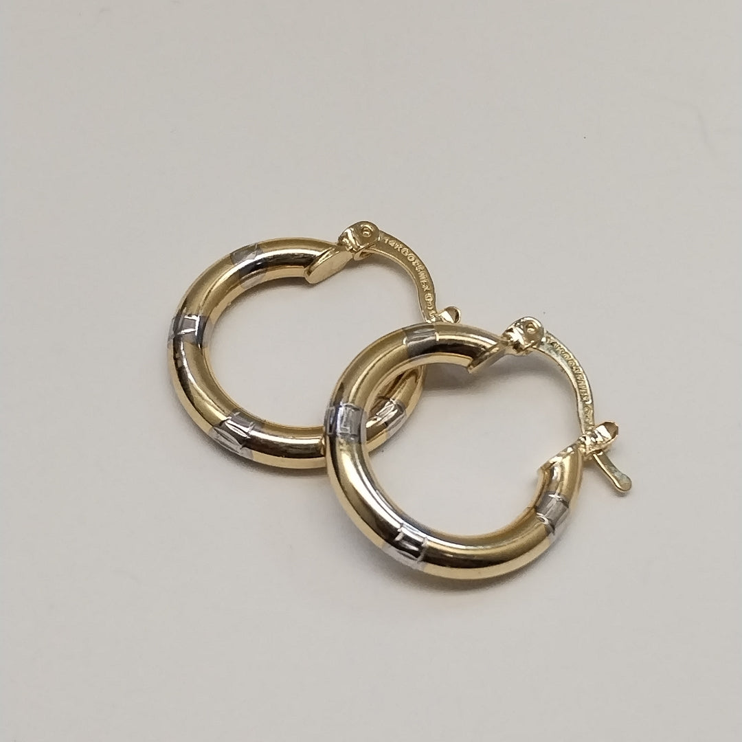 ARETES ARRACADAS COMBINADAS 14K 1.6 GR (NUEVO)