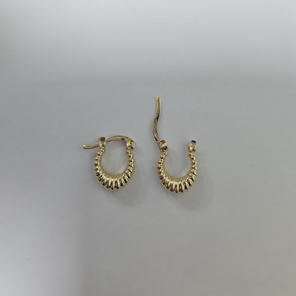 ARETES ARRACADA ESTRIADAS 14K 1 GR (NUEVO)