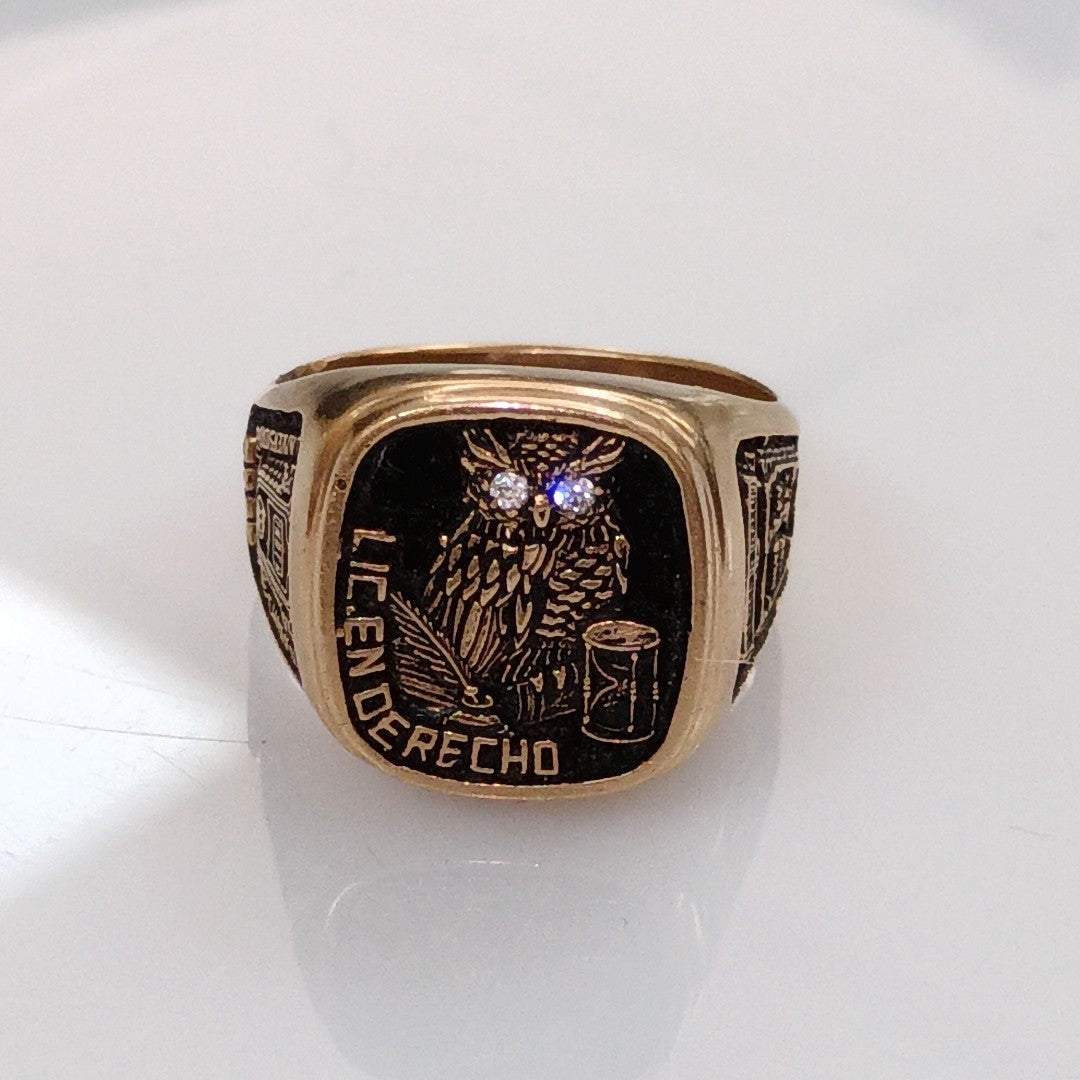 ANILLO DE GRADUACIÓN ORO 8 K 12.8 GRMS (SEMINUEVO)