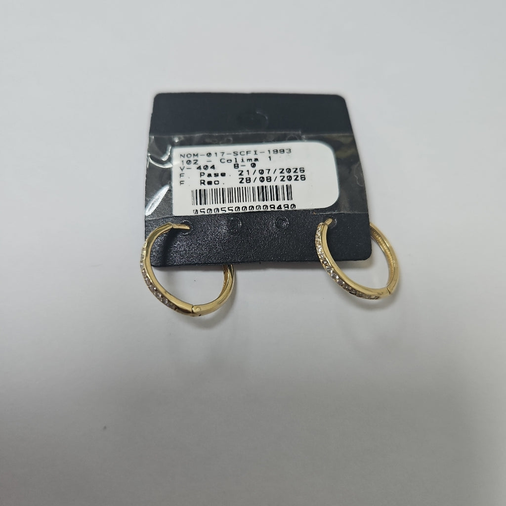 ARETES ARRACADAS C CIRCONIAS 14K 2 GR (NUEVO)