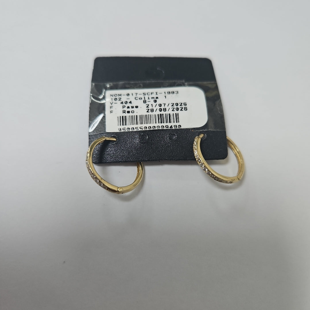 ARETES ARRACADAS C CIRCONIAS 14K 2 GR (NUEVO)