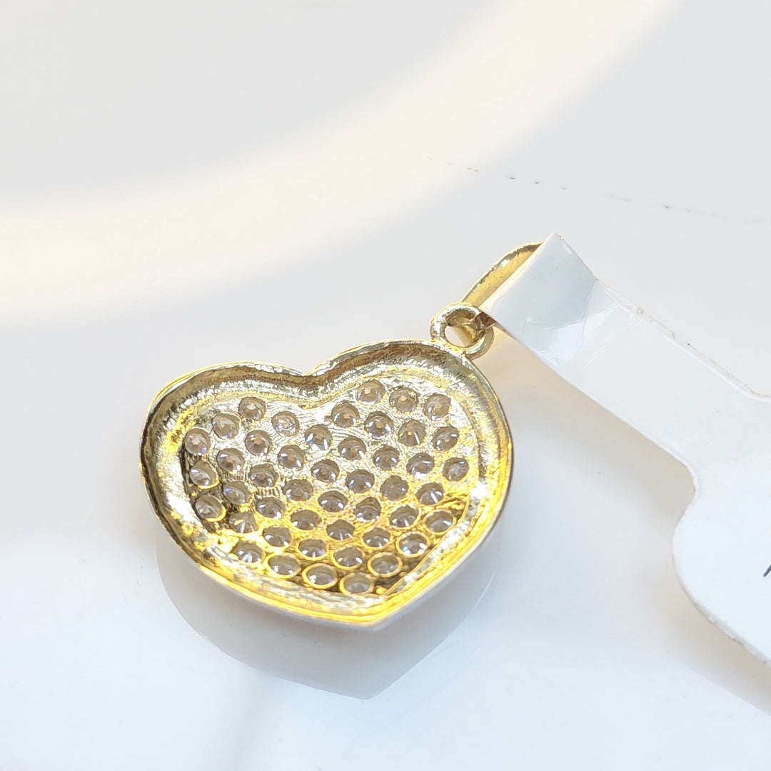 DIJE CORAZON CON CIRCONIAS 14K 1.8 GR (NUEVO)
