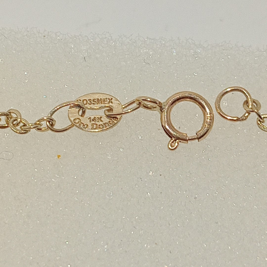 PULSERA ESP CON DIJE DE NIÑA 14K 18 CM 1.4 GR (NUEVO)
