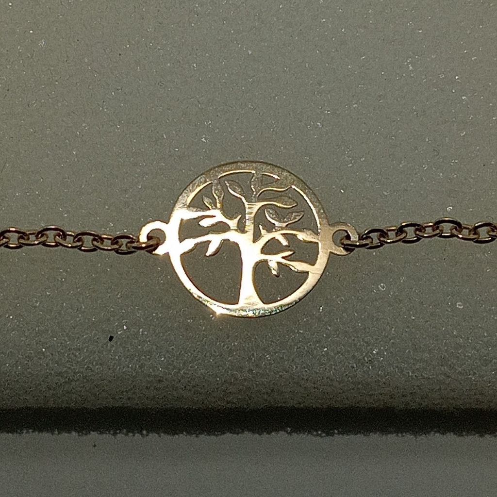 PULSERA TEJIDO ESPECIAL ARBOL 14K 18 CM 1.8 GR (NUEVO)