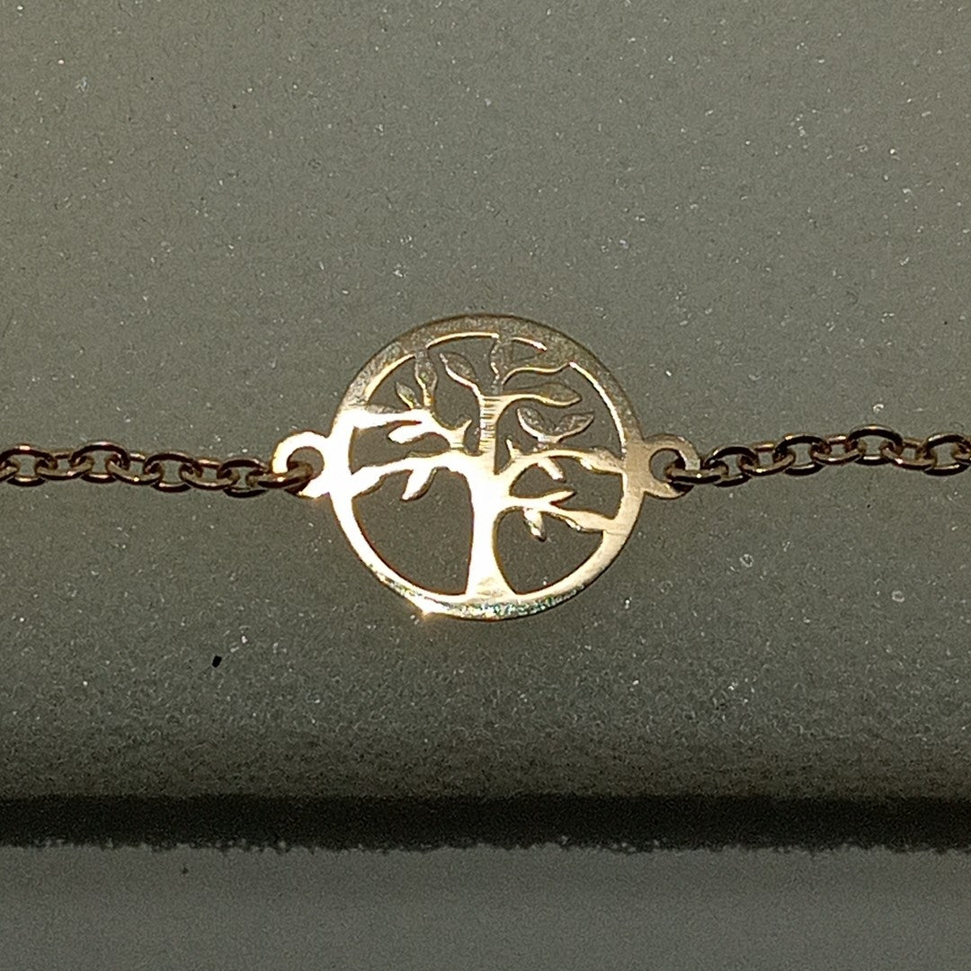 PULSERA TEJIDO ESPECIAL ARBOL 14K 18 CM 1.8 GR (NUEVO)