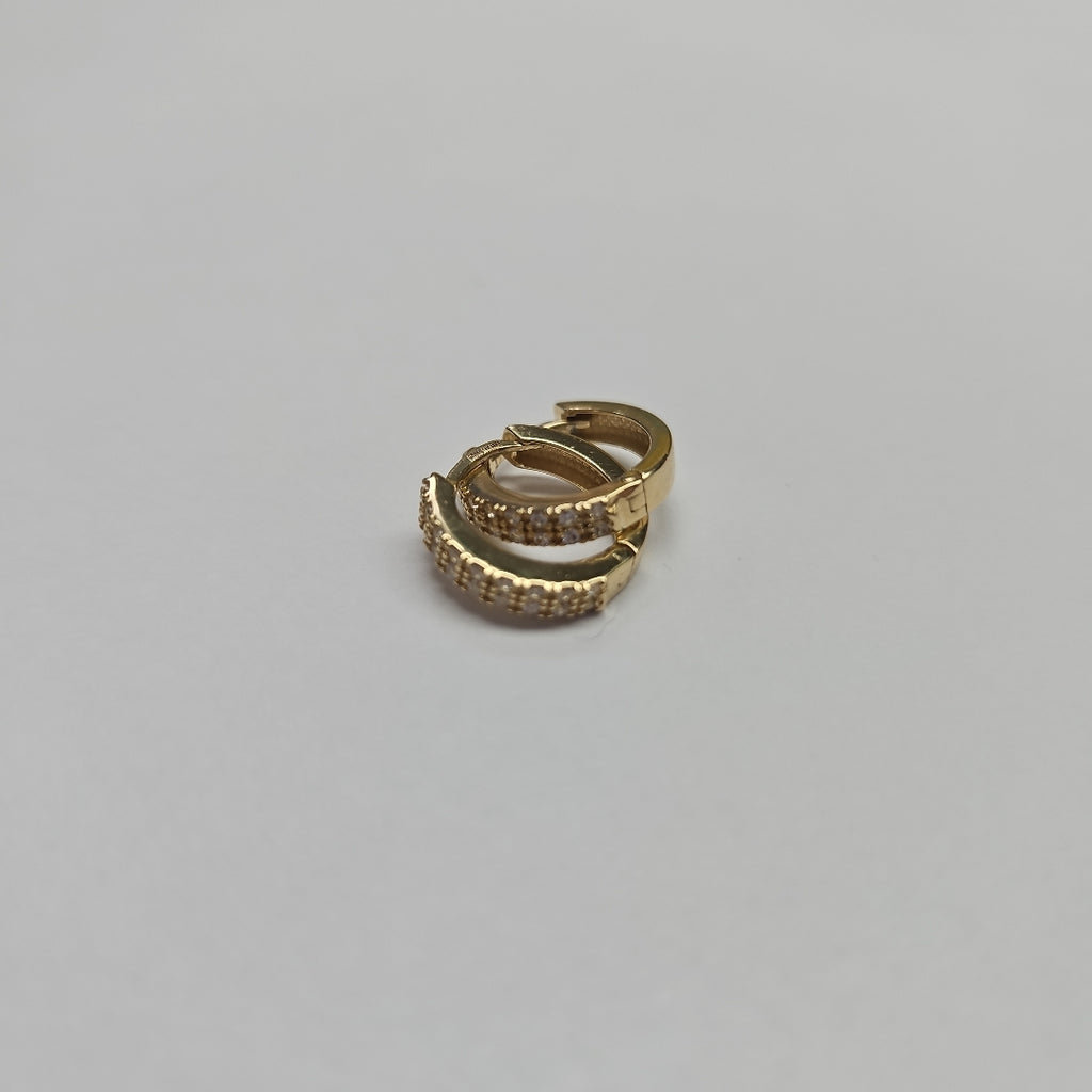 ARETES HUGGIES C CIRCONIA 14K 1.8 GR (NUEVO)